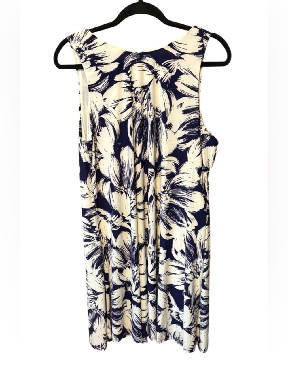 Anne Klein Navy White Floral A-Line Dress Size 16 Summer - Picture 6 of 6